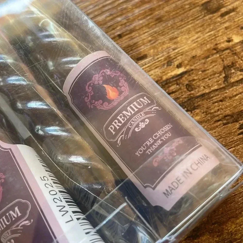 ❤️ 2/$20 or 3/$25 NEW Set of 4 Black Twisted Taper Candles in Gift Box